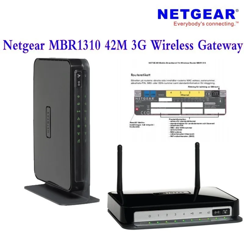 Разблокированный DC-HSPA+ 43,2 Мбит/с Netgear MBR1310 3g WiFi маршрутизатор с внешней антенной