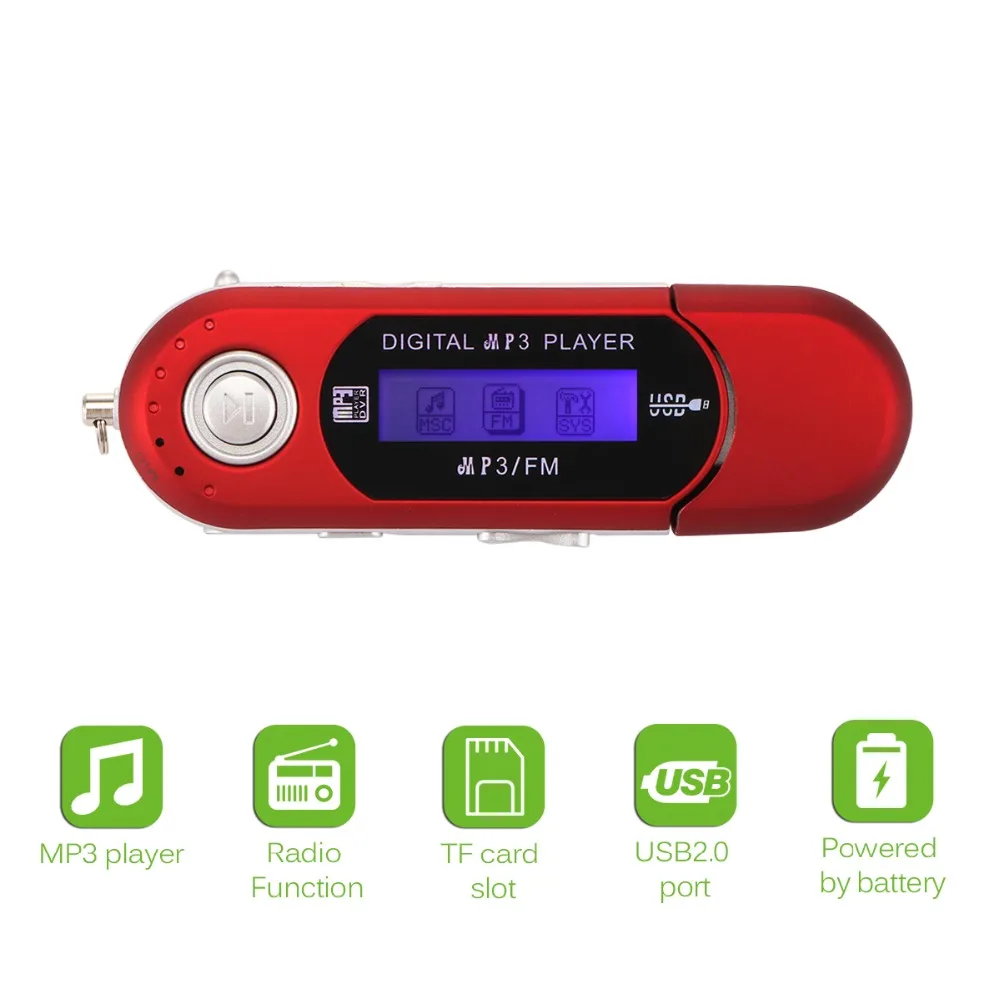 

Portable Mini MP3 LCD Display Digital USB Stick Music MP3 Player Support TF Capacity Max 32G FM Radio Support for Dropshipping