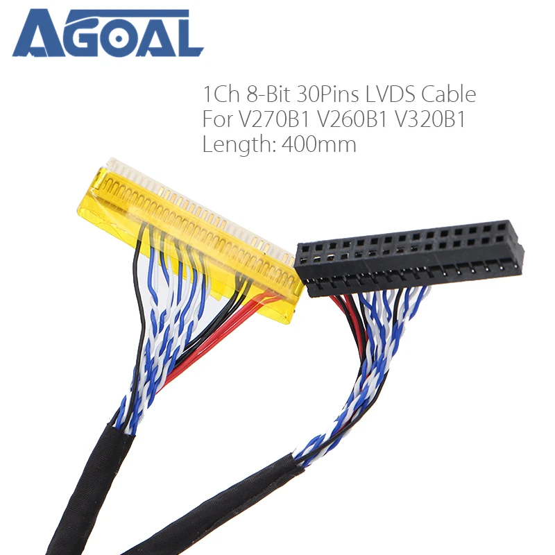 

Special for Panel V270B1 V260B1 V320B1 LVDS Cable 1ch 8-bit 30 pins 30pin single 8 line 400mm For LCD FI-X30SSL-HF