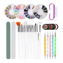 10/12 шт/набор ногтей набор инструментов для маникюра кисть щётка от пыли украшения ногтей лента для ногтей линия буферные файлы