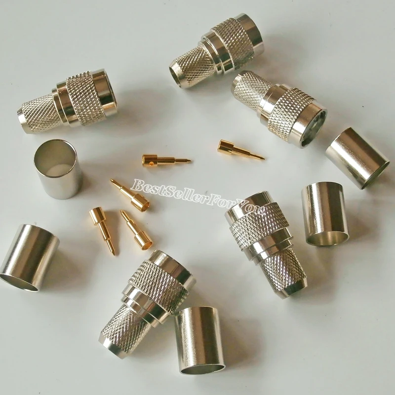 Tnc Macho Plug Friso para Rg8 Rg165 Lmr400 7d-fb rf Conector Coaxial Reto 10 Peças