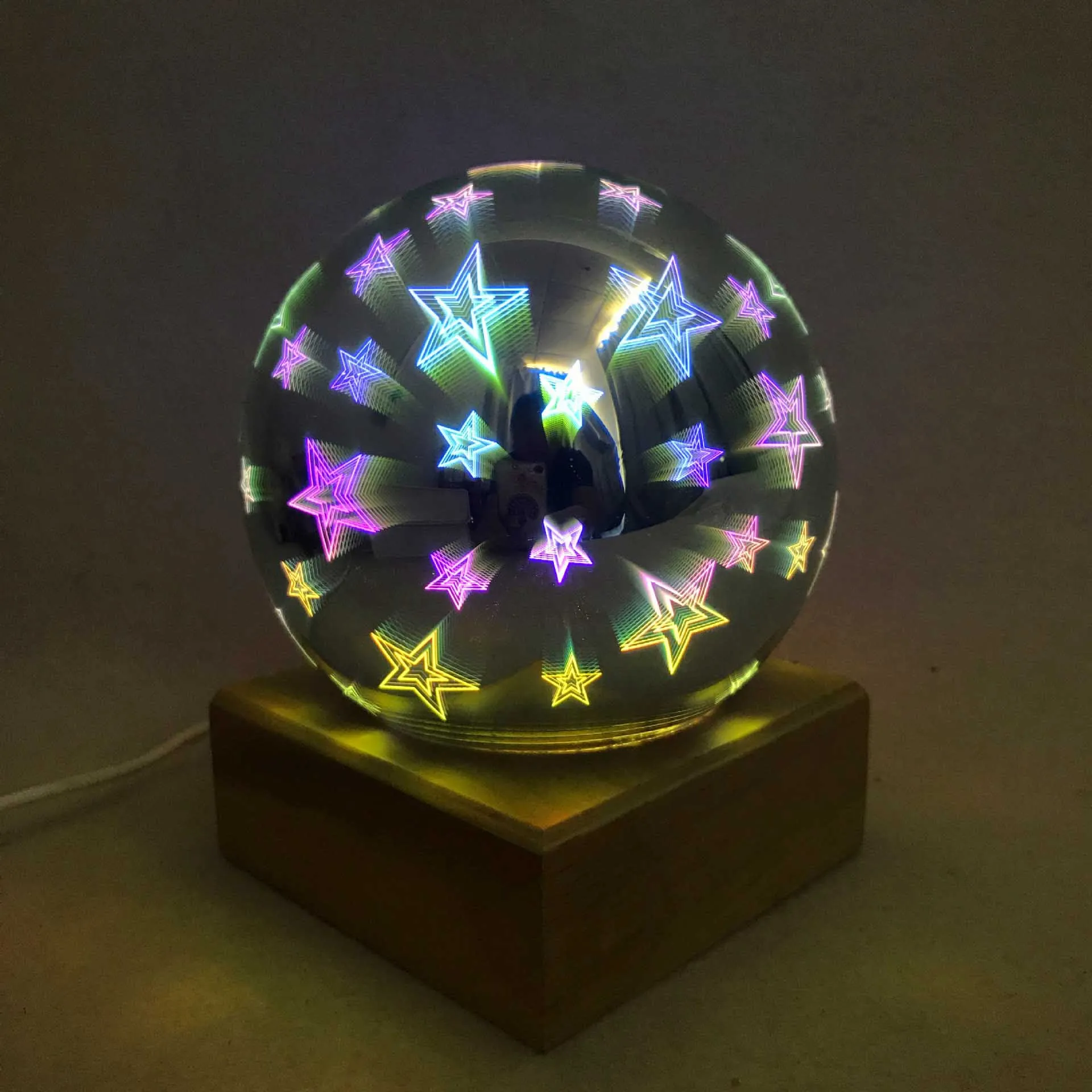 Новое поступление для дропшиппинг 3D стекло магический свет Usb креативное украшение дома ночник светодиодный звездное небо проекционный номер лампы - Испускаемый цвет: 02