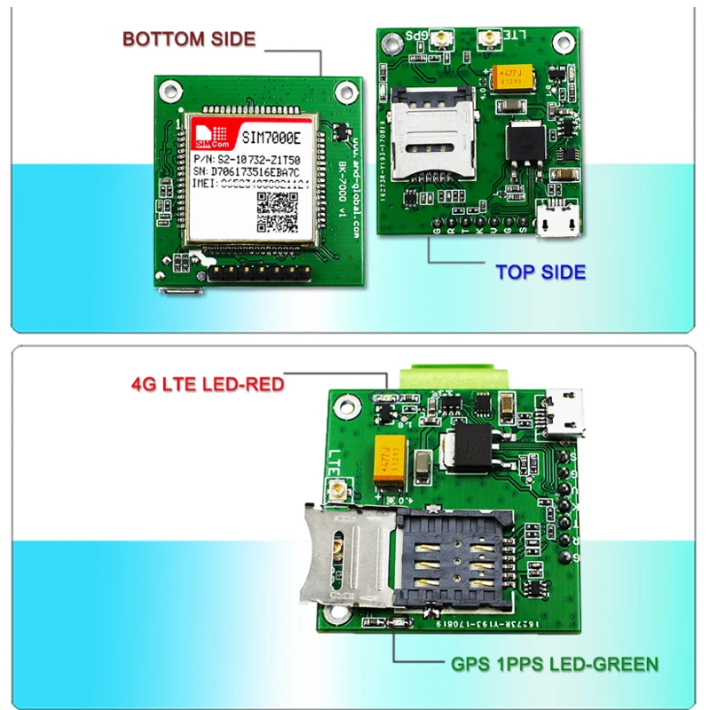 Набор для разработки модуля SIM7000E 4G, четырехдиапазонный LTE-FDD и двухдиапазонный модуль GPRS/EDGE, NB-IOT коммутационная плата, CAT M1(eMTC