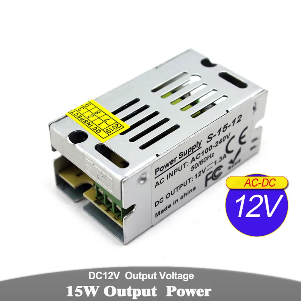 

12V 24V Power Supply Switch 12W 15W Lighting Transformers 100-240v AC to DC12V DC24V Power Source For LED Light CCTV AV AND TV