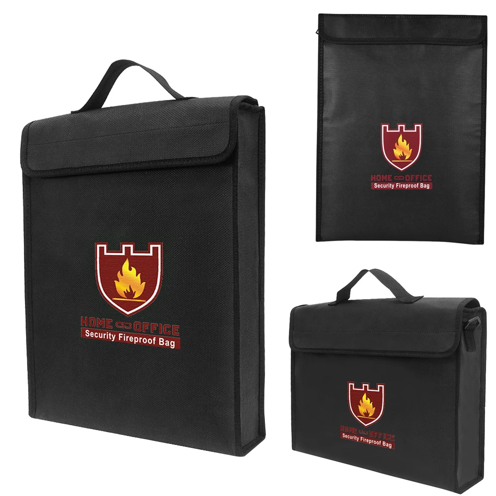 

Fireproof Money Document File Bag Pouch Cash Bank Cards Passport Valuables Organizer Holder Safe Storage for Home Office paper