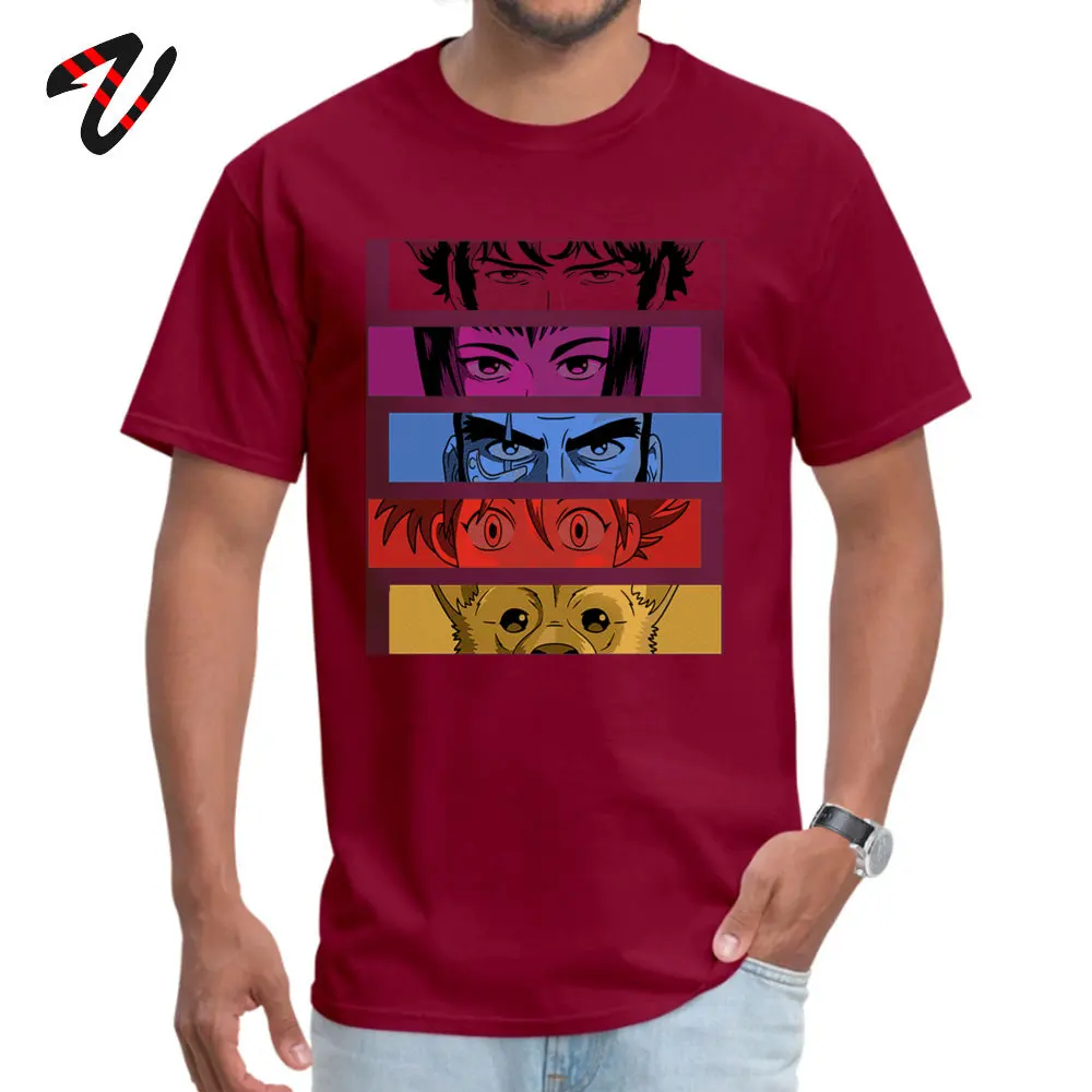Short Sleeve Tops & Tees O Neck 100% Cotton Men T Shirt Cowboy bebop Team Printed Sweatshirts New Arrival Top Quality Cowboy bebop Team13084 maroon