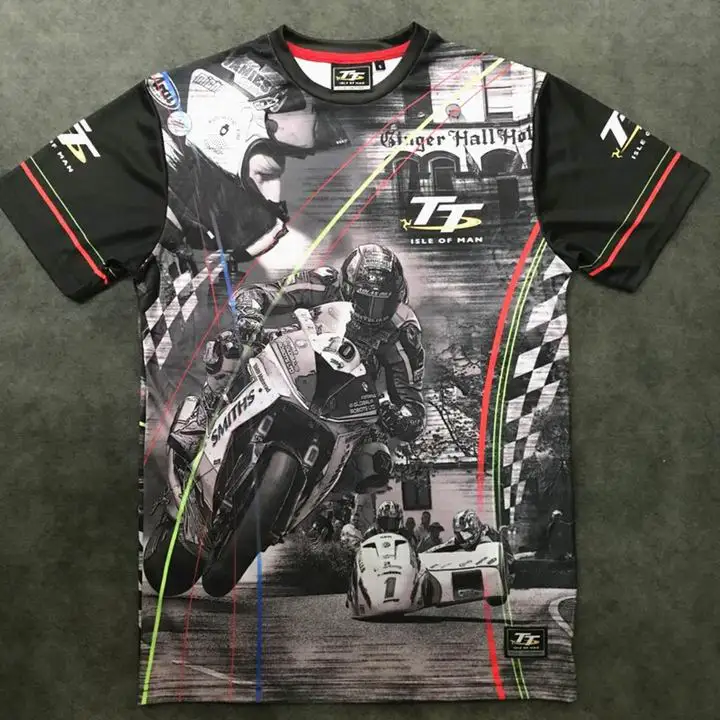 

2018 MOTO GP TT racing isle of man tt races custom printed t shirt Men's Summer Mountain Course T Shirt Y1
