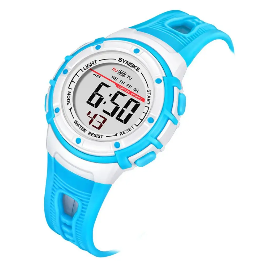 Waterproof Boy Girl Hourly Chime Stopwatch Date Alarm Digital Wrist