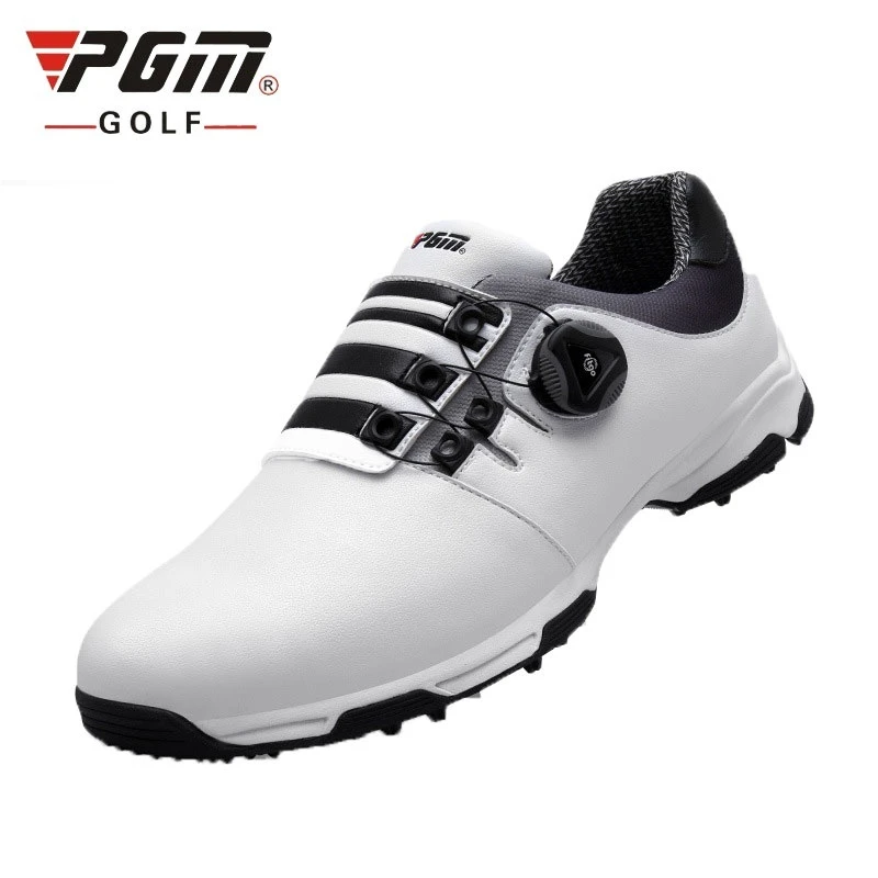 Обувь для гольфа мужские кожаные водонепроницаемые шнурки для кроссовок для занятий спортом ногтей автоматические вращающиеся шипы дышащая обувь для гольфа США 7-10