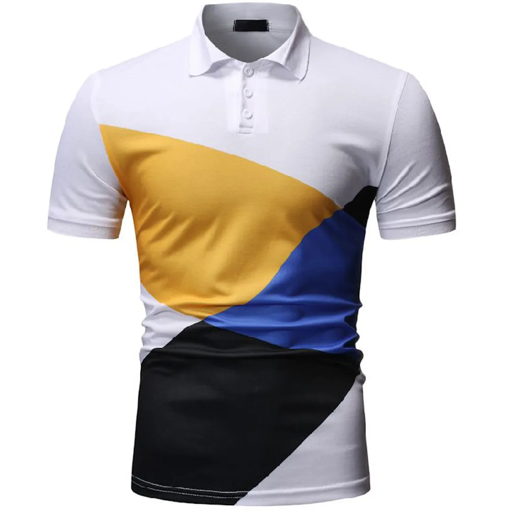 Белый Мужские поло рубашка мужская Camisa поло Masculina в полоску отложной воротник пуловер с короткими рукавами мужские Поло рубашка Топ брендовая одежда - Цвет: Белый