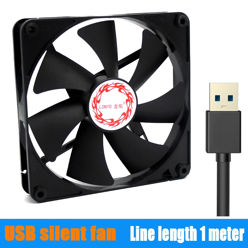 

USB fan 80mm 120mm 140mm DC 5V USB Power Cooling Fan for TV Box Router Cooler