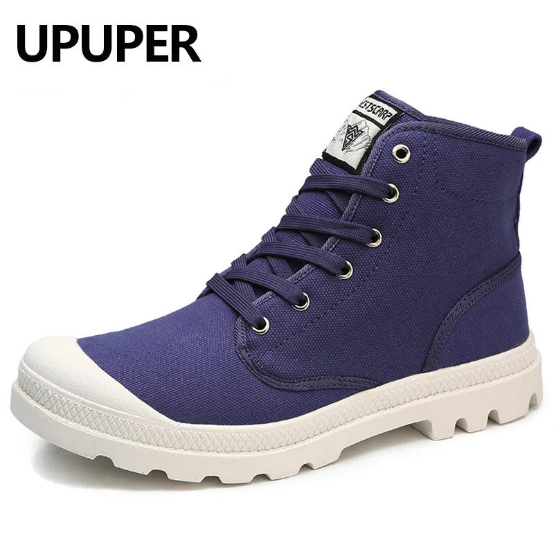 

2018 Spring&Autumn Men Canvas Boots Fashion High-top Military Ankle Boots Breathable Canvas Shoes men Sneakers Big Size:36-47