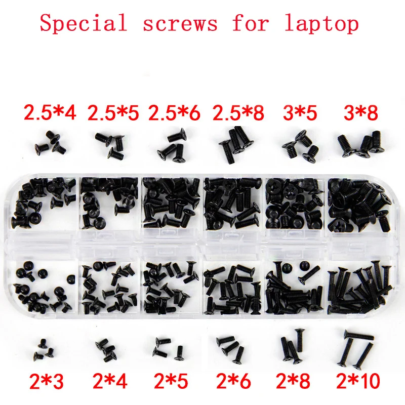 

240Pcs Mini Nickel Plating Phillips Screw M2 M2.5 M3 black laptop screw set countersunk cross self tapping screws