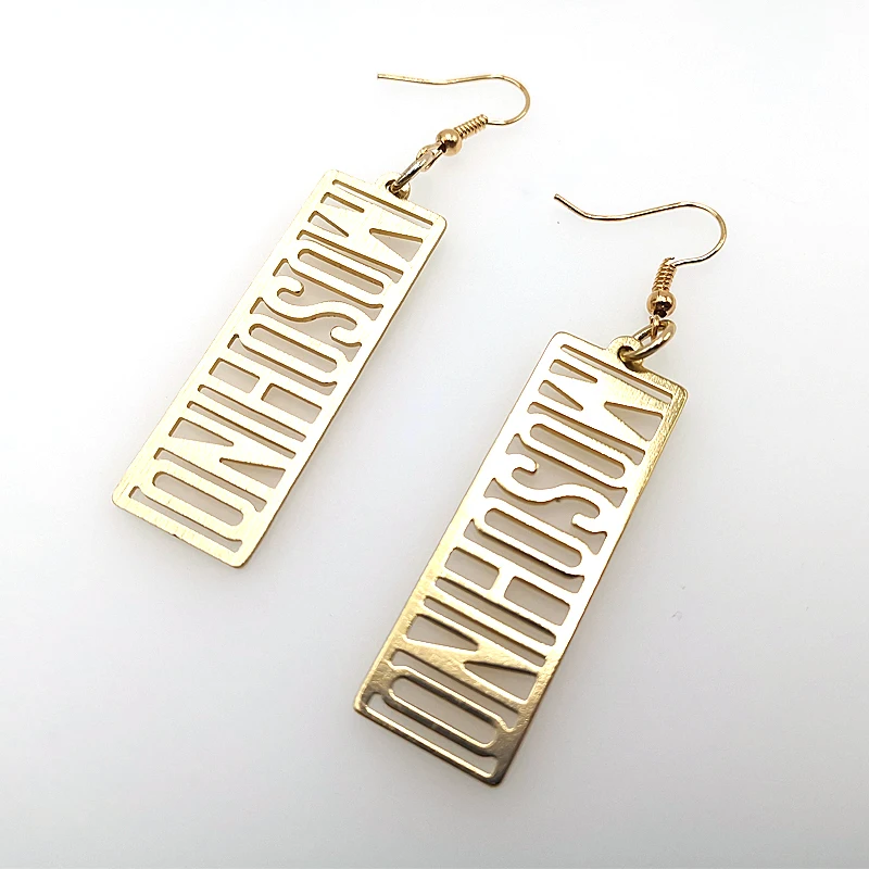 

New Gold Korean Earrings 2019 For Women Lover Fashion Drop Letter Earring Wedding Geometric Jewelry Wholesale Handmade Jewellery