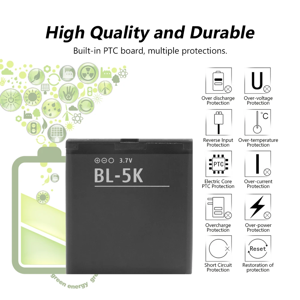 Новые Сменные Аккумуляторы для Nokia Оригинал BL 5K N85 N86 8MP N87 2610S 701 Oro X7 C7 00 литий ионная