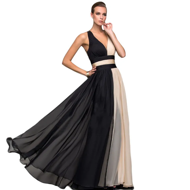 Northern Wall summer dress women 2018 Colorblock Sexy Dress Halter Sleeveless long dress Vest Bandage Chiffon dress elegant Northern Wall summer dress women 2018 Colorblock Sexy Dress Halter Sleeveless long dress Vest Bandage Chiffon dress elegant