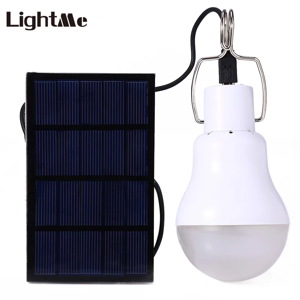 Lightme 130LM 15W Portable LED Bulb Solar Energy Garden Lamp LED Lighting Solar Panel Light Outdoor