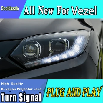 

For HONDA HRV HR-V Vezel LED Head Lamp Bi-Xenon Projector Lens 2015-2016 Year
