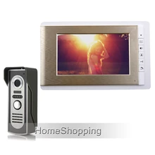 ENVÍO GRATIS Hot Wired 7 “TFT de Vídeo Portero Teléfono de La Puerta Sistema de Timbre de la Puerta 1 Cámara 1 Monitor de Oro En Stock venta