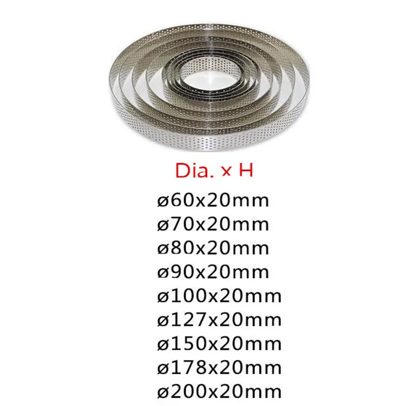 ПЕРФОРИРОВАННОЕ круглое терпкое кольцо, набор металлических форм из нержавеющей стали, мини формы для пирога, пирога, десерта, торта, мусса, форма для выпечки, инструмент