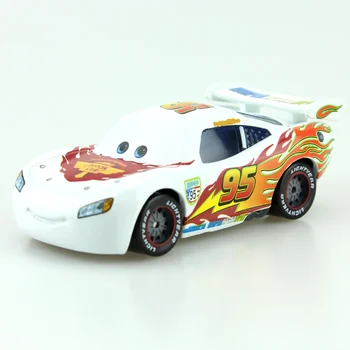 

Disney Pixar Cars 2 White McQueen 1:55 Scale Diecast Metal Alloy Modle Cute Toys For Children Gifts Anime Cartoon Kids Car