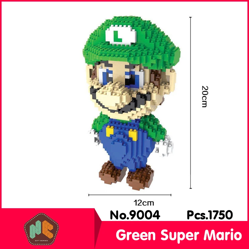 

HC9004 1750Pcs Super Mario Green Series Without Original Box Building Blocks Diamond Bricks Toys Compatible With LOZ