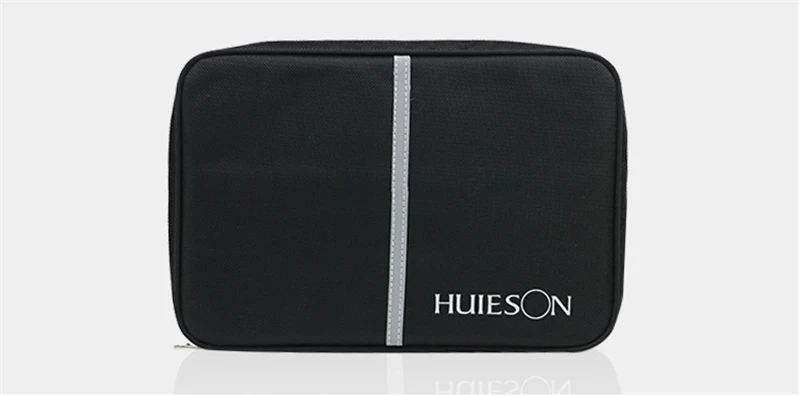 Huieson Большая вместительная двухслойная прямоугольная сумка для настольного тенниса, водонепроницаемый чехол из ткани Оксфорд для 2 ракеток и аксессуаров - Цвет: Black