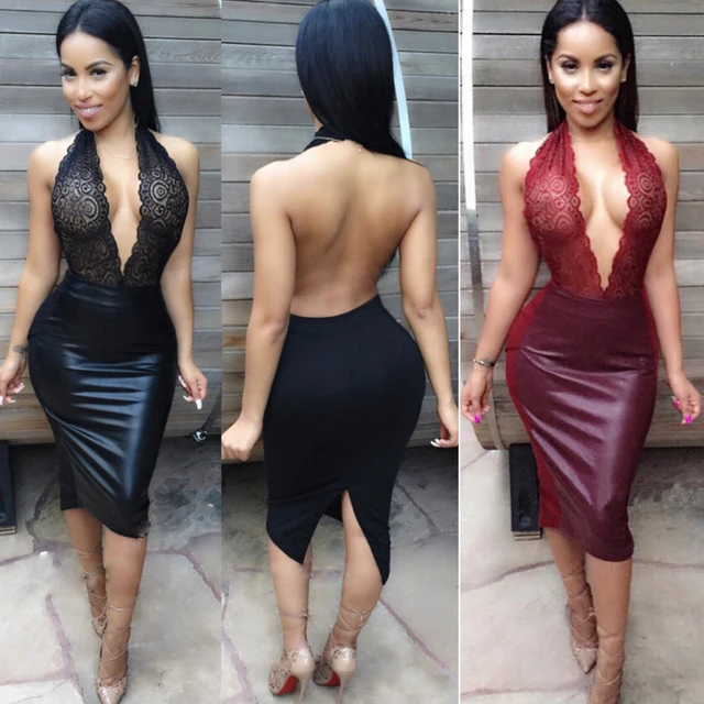 new arrival women bodycon sexy club dress black backless bandage plus size club dresses boutique
