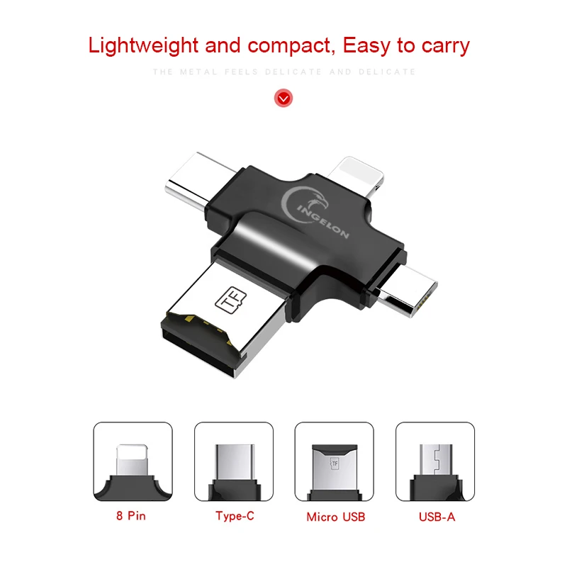 Считыватель карт Ingelon USB 2,0 SD/Micro SD TF OTG адаптер смарт-карт памяти для ноутбука USB 2,0 Тип C кардридер SD кардридер