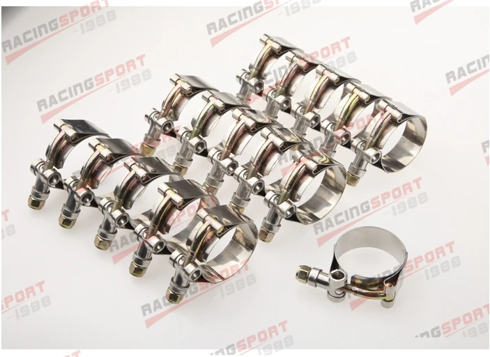 1.5/" inch Turbo Pipe Hose Coupler T-bolt Clamp Stainless Steel 43//49mm
