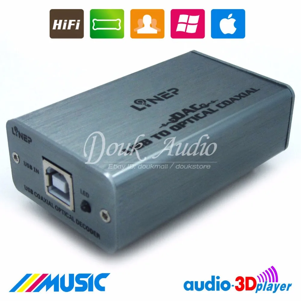 DAC ASIO Sound Card Digital Decoding USB to Optical/Coaxial Output