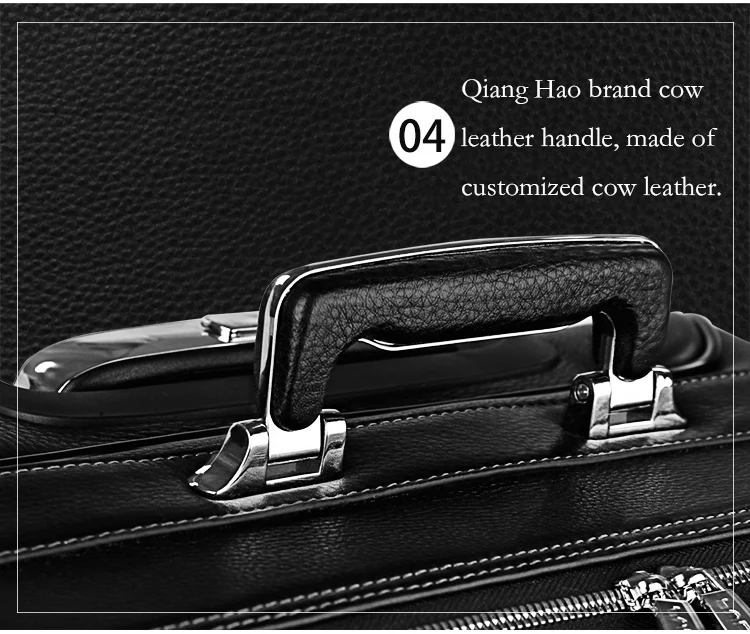 QiangHao 1" 20" дюймовый из натуральной коровьей кожи винтажные черные кабина чемодан Ретро ручной клади Сумка тележка путешествия коробка