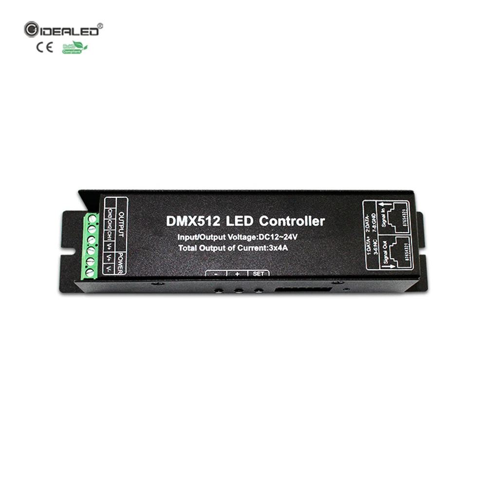 GIDEALED 4 канальный DMX 512 RGBW декодер RGB контроллер светодиодной ленты dmx512 диммер для