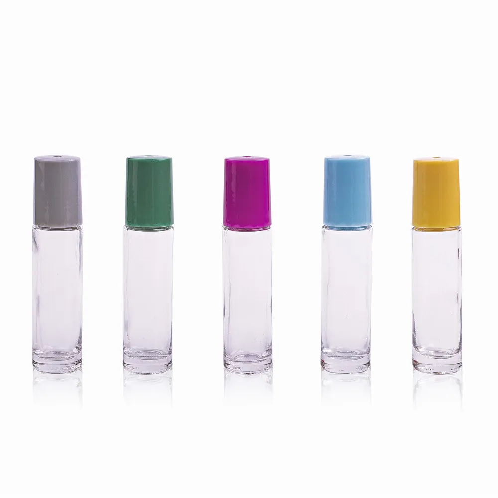 

1/5/10PCS 10ml Portable Glass Roller Rollerball Essential Oil Bottles Mist Container Travel Refillable Bottle Transparent Bottle