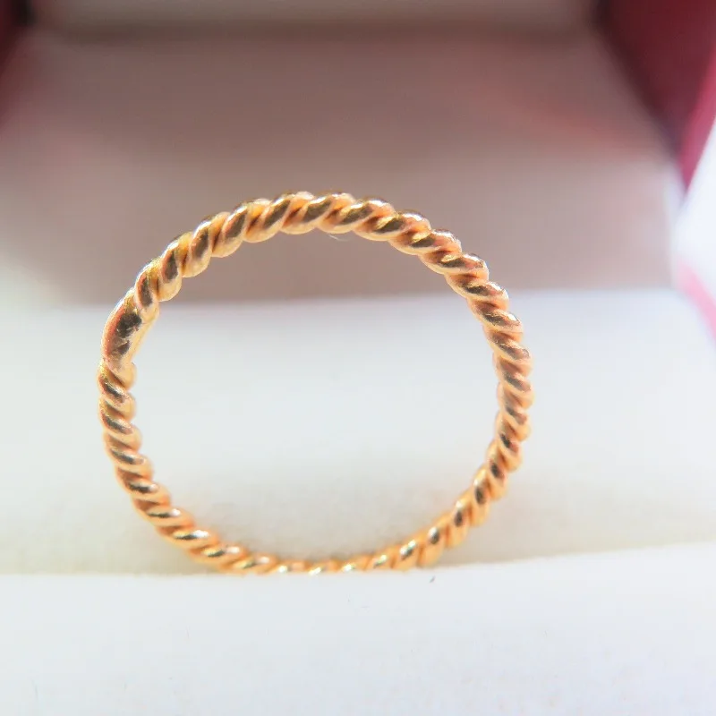 

New Arrival Pure 999 24K Yellow Gold Band Women Unique Ring 2-2.5g Size US 6