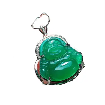 

Koraba Fine Jewelry 925 Sterling Silver Inlaid Green Jade Pendant Free Shipping