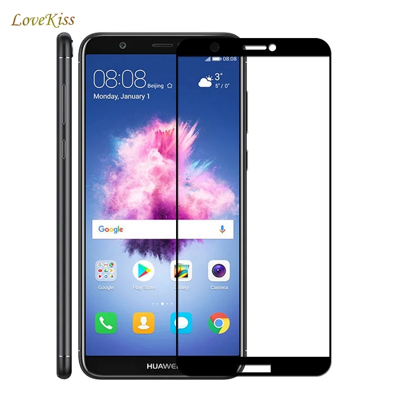 9H полное покрытие закаленное стекло для Huawei P Smart Dual SIM защита экрана чехол Смарт