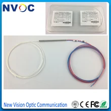 4 шт./лот, 50/50, 1X2 Сталь трубка оконном стекле 1*2 FBT Волоконно-оптический соединитель, SM, тройной окна, 1310/1490/1550, 0,9 мм, длина 1 м, без разъема