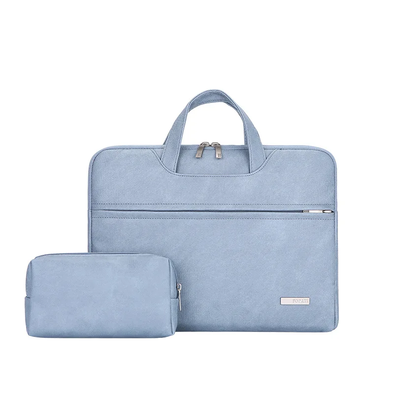 Водонепроницаемая сумка для ноутбука из искусственной кожи для женщин 13,3 14 15 15,4 15,6 дюймов чехол для ноутбука для мужчин - Цвет: blue-bag