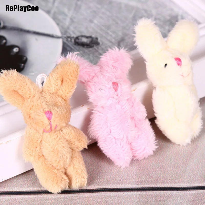 50pcs/lot Mini Rabbit Stuffed Plush Toys 6cm Small Rabbit Stuffed Toys
