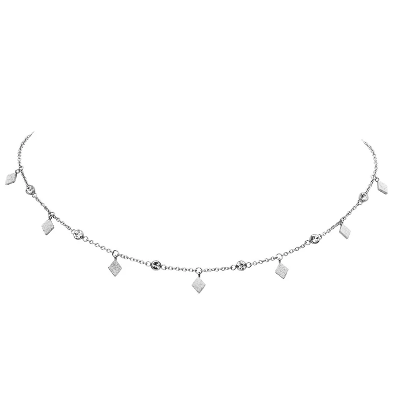 Ожерелье-чокер Mavis Hare ромб с сверкающими блестками, цепочка для колье из нержавеющей стали с кристаллами, как идеальный день Святого Валентина