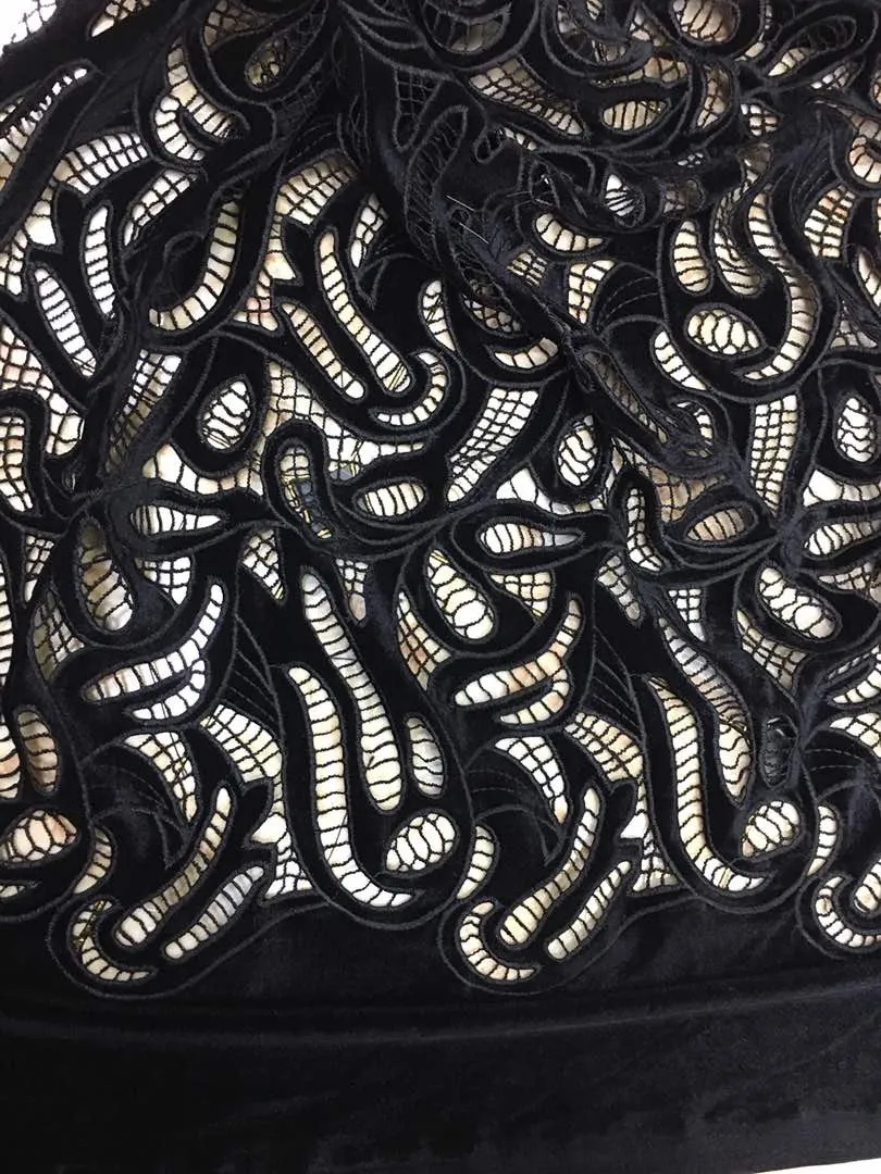 

2017 Hot Sale Tulle Lace with Velvet for Party Dress Making