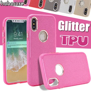 

500pcs 3in1 Glitter Bling Case Shockproof Protective Hybrid TPU+ PC For iPhone XS X 8 7 6 6S Plus Colorful Flash Sparkling Cover