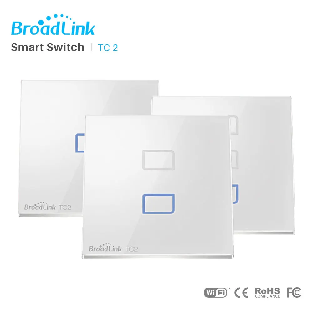 Broadlink TC2 WiFi переключатель света ЕС/Великобритания стандарт Domotica настенный сенсорный выключатель панель 433 МГц умный дом автоматизация через приложение для смартфона