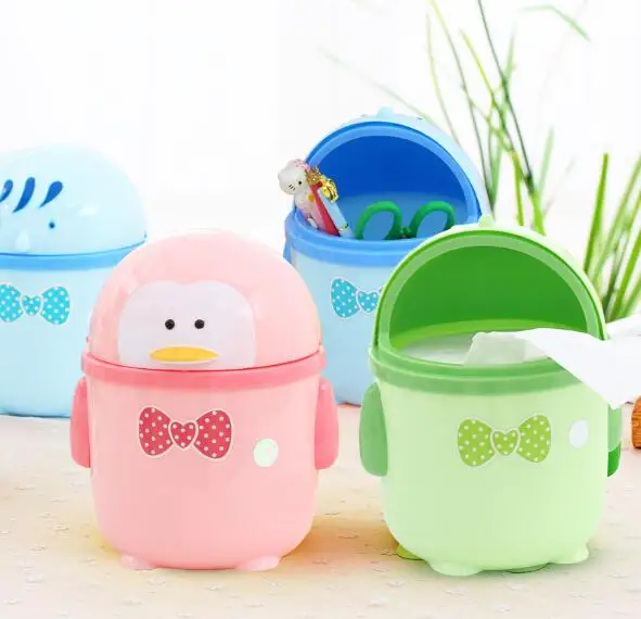 1PC New Plastic Cute Mini Small Waste Bin Desktop Garbage Basket Table Home Office Trash Can NP