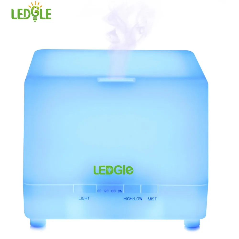 

LEDGLE Professional Essential Oil Diffuser Fine Mist Humidifier Elegant Ultrasonic Humidifiers 3 Timer Set Colorful LED Light