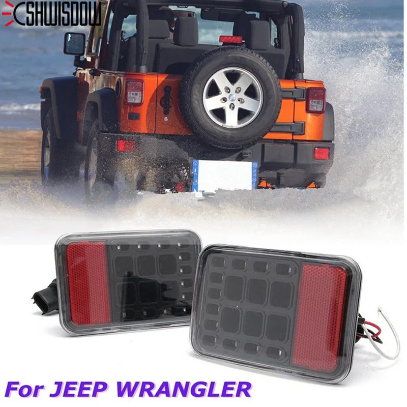 Пара светодиодных противотуманных фар заднего бампера для Jeep Wrangler JK 2007 2017|Фара