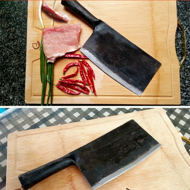 1Pcs Pure Handmade integrally formed manganese steel kitchen knife slicing knife handle bone knife - Image 6