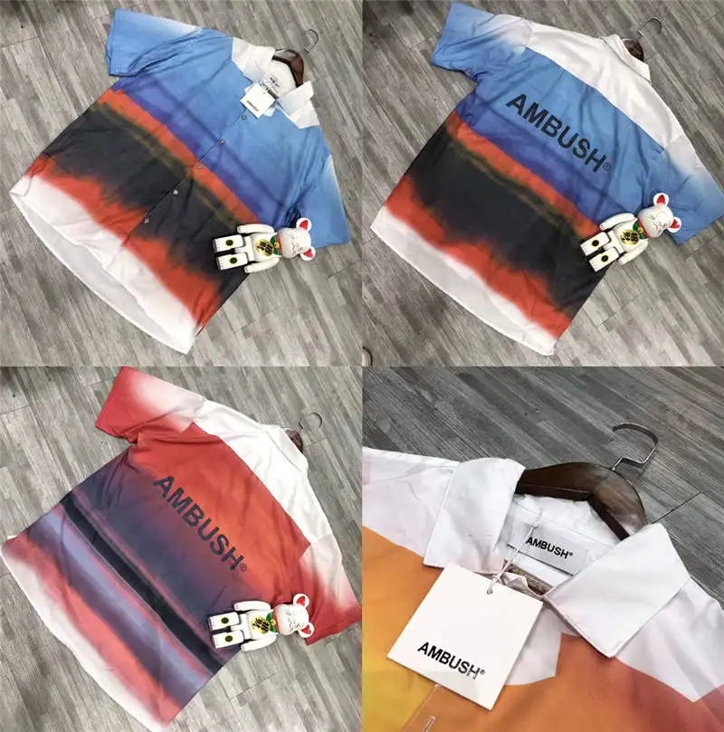 

AMBUSH Shirts Men Women 1:1 high quality Beach travel Summer Short Sleeve Soft Hip-Hop AMBUSH Casual Shirts