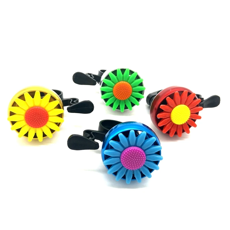 

Aluminum Alloy Cuty Flower Bike Bicycle Cycling Handlebar Ring Horn Sound Sunflower Bell Alarm Metal Multicolor Useful Safety